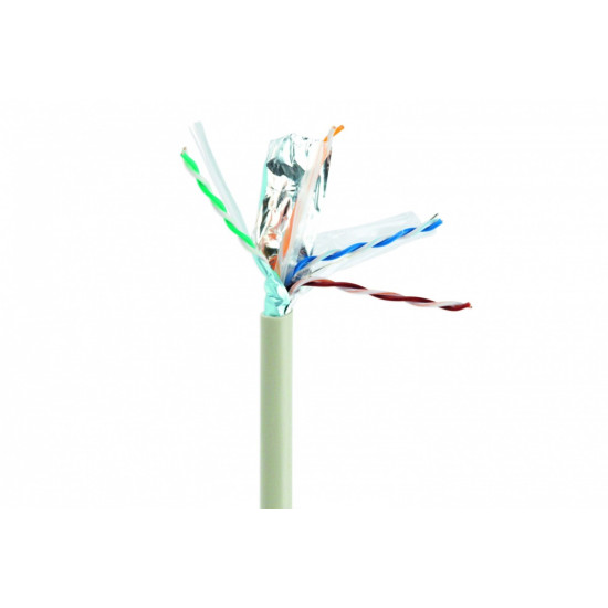 Kabel FTP KAT 6 drut 100m szary 