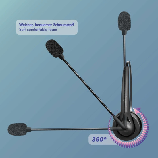 Słuchawka nauszna z mikrofonem, bluetooth