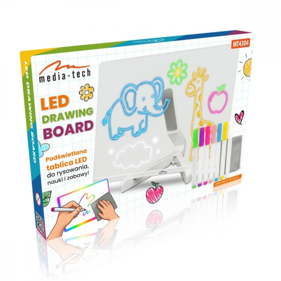Podświetlana tablica LED do rysowania 30x20cm MT4304 