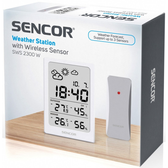 Stacja pogody wielofunkcyjna SWS 2300 W, data, zegar, budzik