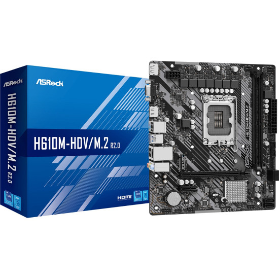 Płyta główna H610M-HDV/M.2 R2.0 s1700 2DDR4 DP/HDMI mATX 
