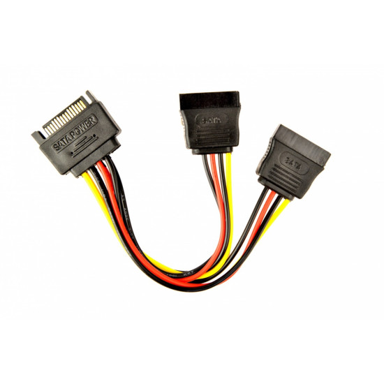 KABEL SATA (M)->SATA(F)X2 15CM 