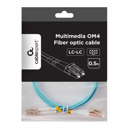 Kabel światłowodowy wielomodowy duplex OM4 50/125, LC/LC, 0.5m