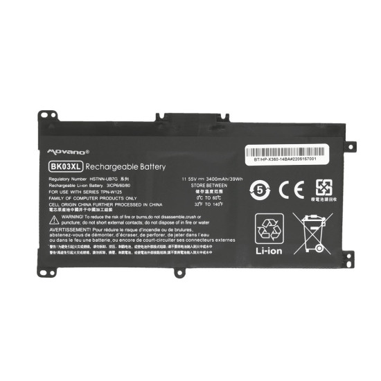Bateria BK03XL do HP Pavilion x360 14-BA - 3400 mAh (39 Wh)