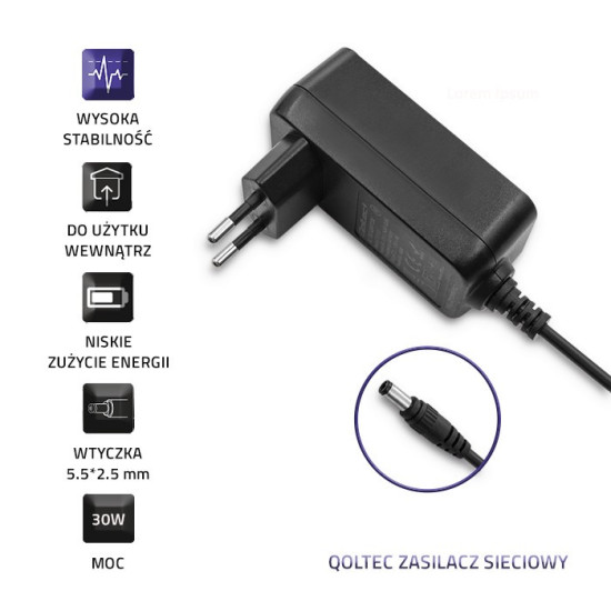 Zasilacz impulsowy 30W | 15V | 2A | 5.5*2.5