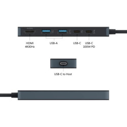 Hub Flex 5 Port USB-C Czarny