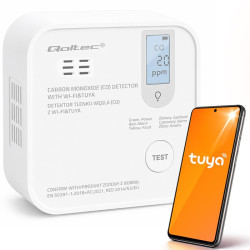 Czujnik tlenku węgla (czadu) | detektor CO | TUYA | Wi-Fi | LED 