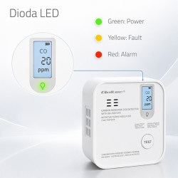 Czujnik tlenku węgla (czadu) | detektor CO | TUYA | Wi-Fi | LED 