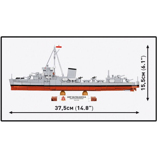 Klocki ORP Błyskawica 664 elementy