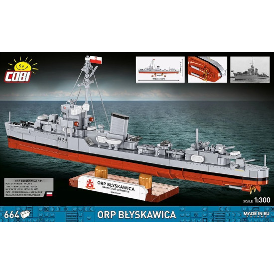 Klocki ORP Błyskawica 664 elementy
