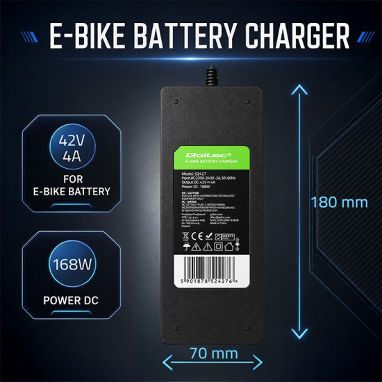 Ładowarka do roweru elektrycznego 36V | 42V | 4A | wtyczka Bosch + kabel zasilający