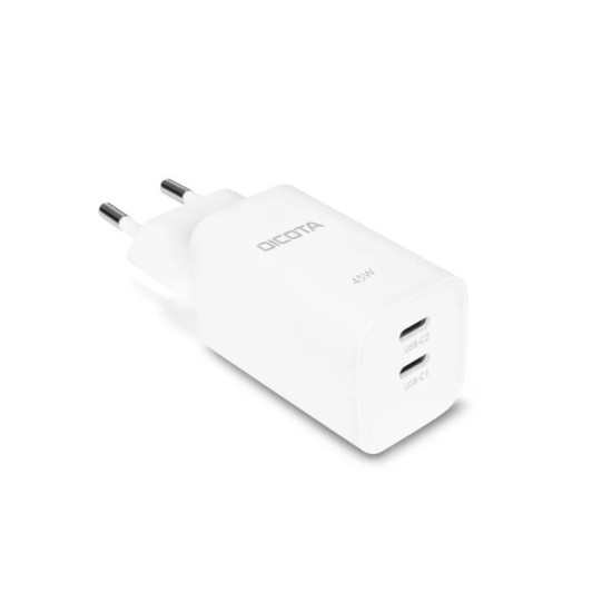 Ładowarka GaN 45W 2xUSB-C biała