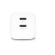 Ładowarka GaN 45W 2xUSB-C biała
