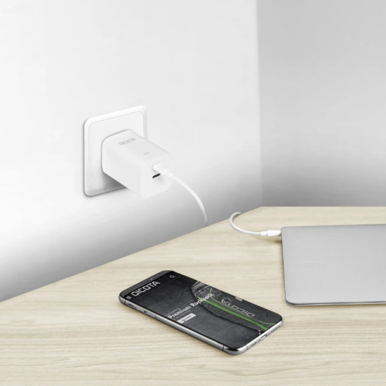 Ładowarka GaN 45W 2xUSB-C biała
