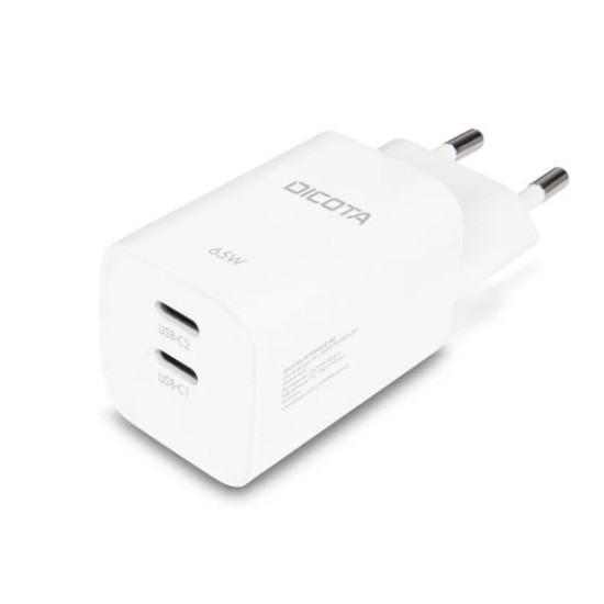 Ładowarka GaN 65W 2xUSB-C biała