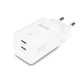 Ładowarka GaN 65W 2xUSB-C biała