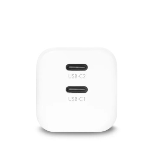 Ładowarka GaN 65W 2xUSB-C biała
