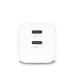 Ładowarka GaN 65W 2xUSB-C biała