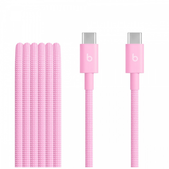 Przewód pleciony Beats USB-C na USB-C (1,5 m) - turboróżowy