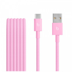 Przewód pleciony Beats USB-A na USB-C (1,5 m) - turboróżowy