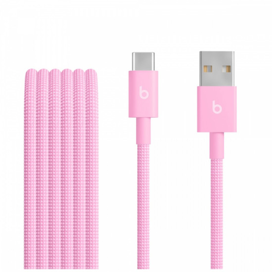Przewód pleciony Beats USB-A na USB-C (1,5 m) - turboróżowy