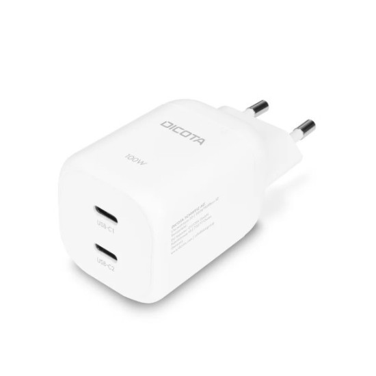 Ładowarka GaN 100W 2xUSB-C biała