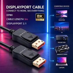 Kabel DisplayPort M/M v2.1 | 54G | 3m 