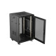 Szafa instalacyjna rack stojąca 19 cali 18U 600x600 drzwi perforowane LCD (Flat pack) czarna
