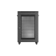 Szafa instalacyjna rack stojąca 19 cali 18U 600x600 drzwi perforowane LCD (Flat pack) czarna