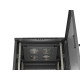 Szafa instalacyjna rack stojąca 19 cali 18U 600x600 drzwi perforowane LCD (Flat pack) czarna