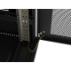 Szafa instalacyjna rack stojąca 19 cali 18U 600x600 drzwi perforowane LCD (Flat pack) czarna