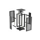 Szafa instalacyjna rack stojąca 19 cali 18U 600x600 drzwi perforowane LCD (Flat pack) czarna