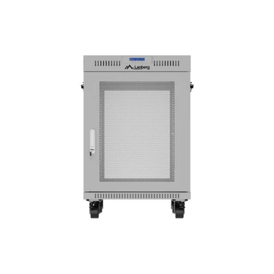 Szafa instalacyjna rack stojąca 19 cali 15U 600x800 drzwi perforowane LCD (Flat pack) szara