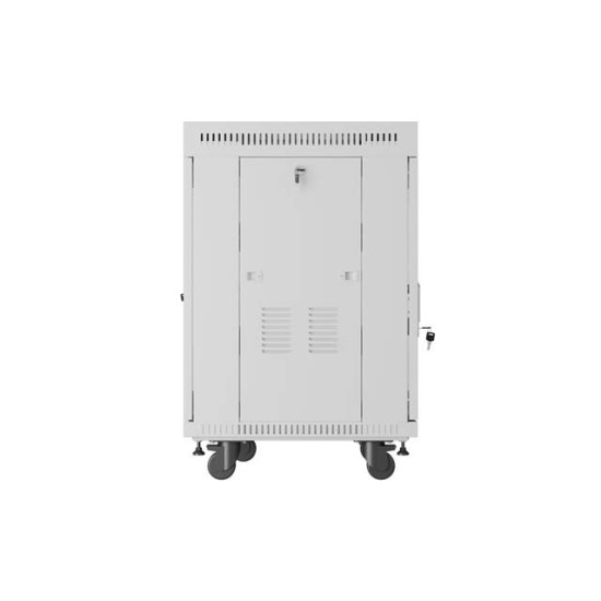 Szafa instalacyjna rack stojąca 19 cali 15U 600x800 drzwi perforowane LCD (Flat pack) szara