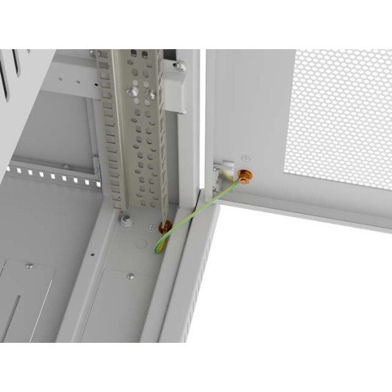 Szafa instalacyjna rack stojąca 19 cali 15U 600x800 drzwi perforowane LCD (Flat pack) szara