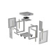 Szafa instalacyjna rack stojąca 19 cali 15U 600x800 drzwi perforowane LCD (Flat pack) szara