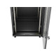 Szafa instalacyjna rack stojąca 19 cali 18U 600x600 drzwi przeszklone (Flat pack) czarna