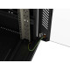 Szafa instalacyjna rack stojąca 19 cali 18U 600x600 drzwi przeszklone (Flat pack) czarna