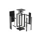 Szafa instalacyjna rack stojąca 19 cali 18U 600x600 drzwi przeszklone (Flat pack) czarna
