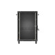 Szafa instalacyjna rack stojąca 19 cali 18U 600x600 drzwi przeszklone (Flat pack) czarna