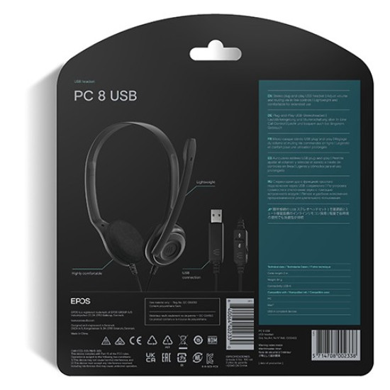 PC 8 USB - Słuchawka stereo USB do komputera z pilotem