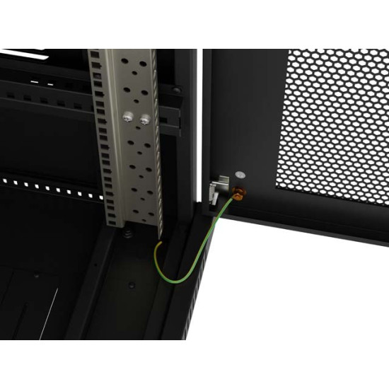 Szafa instalacyjna rack stojąca 19 cali 18U 600x800 drzwi przeszklone (Flat pack) czarna