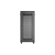 Szafa instalacyjna rack stojąca 19 cali 27U 600x1000 drzwi perforowane (Flat pack) czarna