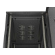 Szafa instalacyjna rack stojąca 19 cali 27U 600x1000 drzwi perforowane (Flat pack) czarna