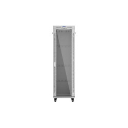 Szafa instalacyjna rack stojąca 19 cali 42U 600x1000 drzwi przeszklone LCD (Flat pack) szara
