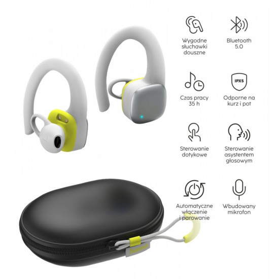 Słuchawki douszne true wireless białe 