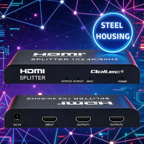 Aktywny rozdzielacz Splitter 2 x HDMI 4K x 2K | 6Gb/s | 60Hz 