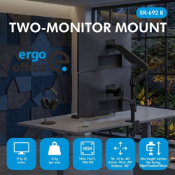 Uchwyt na 2 monitory 17-32 cali ER-692 B