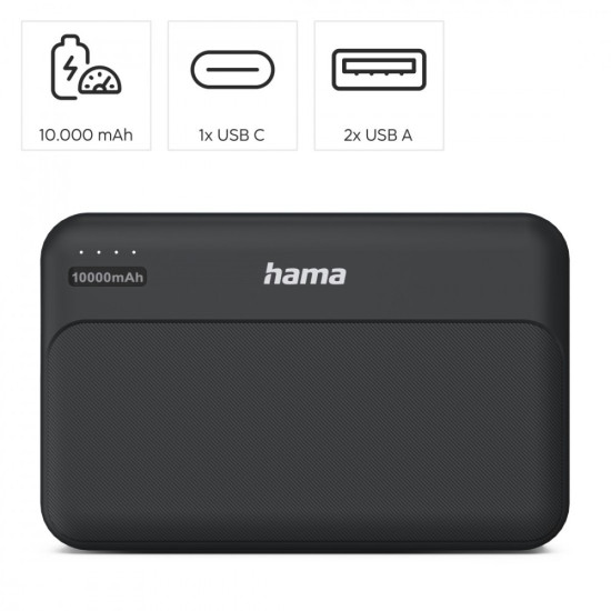 Power pack 10000mAh 2xUSB-A antracyt