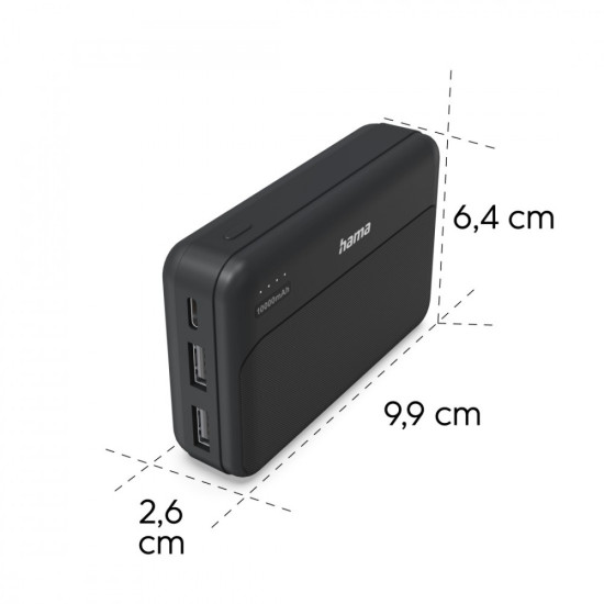 Power pack 10000mAh 2xUSB-A antracyt